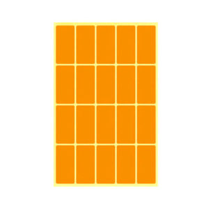 FLUORESCENT STICKER LABEL RECTANGLE 1.8X3.7CM 1X12 10 SHEETS 3885-004