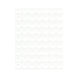 WHITE STICKER LABEL CIRCLE WITH HOLE 1.4CM 1X63 10 SHEETS 3880-015
