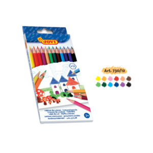 JOVI BOX 12 HEXAGONAL WOOD PENCILS ASSORTED COLOURS